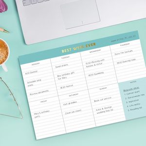 Carnet de planification hebdomadaire personnalisé avec logo imprimé sur papier d'art 25,4x17,8CM, <span class=keywords><strong>liste</strong></span> de courses, <span class=keywords><strong>liste</strong></span> de choses à faire, fournitures scolaires, planificateur d'objectifs - Product Image 4