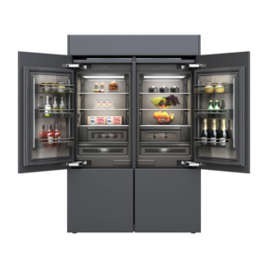 Réfrigérateur américain à portes françaises en acier inoxydable, sans givre, avec congélateur inférieur, <span class=keywords><strong>distributeur</strong></span> d'<span class=keywords><strong>eau</strong></span> et machine à glaçons, économe en énergie pour la maison - Product Image 3