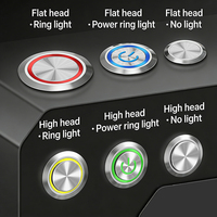 Bouton-poussoir momentané LED étanche en acier inoxydable/laiton 40 mm IP34 2 broches 1NO 3V-220V 1-10A Accessoires moto