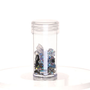10g 15g gros cylindre Transparent bas <span class=keywords><strong>prix</strong></span> rayures verticales bouchon à vis personnalisé <span class=keywords><strong>vide</strong></span> pot de poudre à ongles - Product Image 2