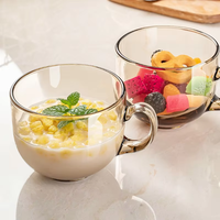 Mug en verre borosilicate de haute qualité, transparent, pour usage domestique, café, boissons, lait