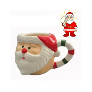 Creative 3d Christmas Stock Santa Claus Shaped mug Ceramic Cheese Cup