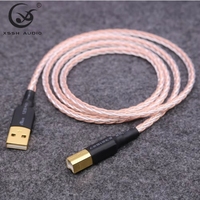 Kawat Aux Audio jalur Data XSSH DIY grosir 8 Core OCC + ekstensi OCC-AG 2.0 kabel USB Universal keluaran baru tipe a ke B untuk DAC