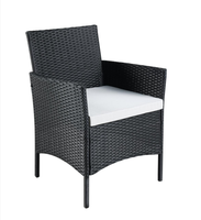 Ensemble bistrot 3 pièces en rotin d'extérieur au design moderne avec table à seau à glace, confortable pour les hôtels, les salons, les cours et les parcs