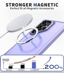 Étui de téléphone avec support d'appareil photo en alliage d'aluminium PC+TPU avec protection contre les chocs, étanche, magnétique et charge sans fil pour SAMSUNG S24 Ultra - Product Image 2