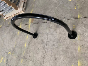 Commercial en acier robuste inversé large boucle U cerceau 2-Bike Double face montage au sol en poudre enduit vélo Parking Rack trafic - Product Image 3