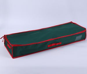 <b>Christmas</b> Ornament <b>Wrapping</b> <b>Paper</b> Container Durable PE Gift Wrap Storage Bag with Transparent Pockets - Product Image 2