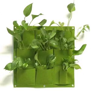 Jardinière murale verticale à 7 poches en feutre pour plantes, sac de rangement, pochette de culture murale en feutre, conteneur pour racines - Product Image 1