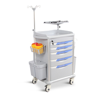 Chariot médical d'urgence pour médicaments d'hôpital en plastique ABS SAIKANG SK-ET75077A avec tiroirs