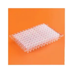 0.1ml 96 Well PCR Plate 2 component transparent Frame Clear tube with Half skirted, Detachable for ABI