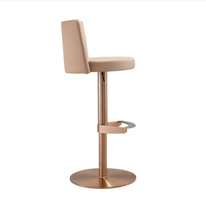 Taburete Ajustable de Piel Vegana y Oro Rosa, Modelo <span class=keywords><strong>Cafe</strong></span> Au Lait Performance - Product Image 4