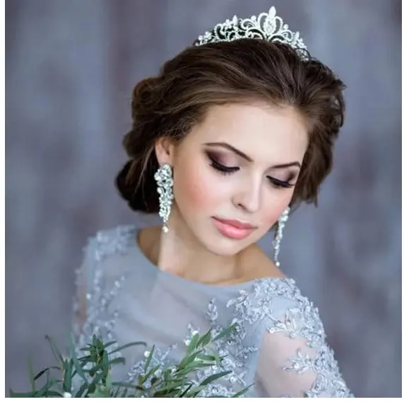 2021 Amazon Top Seller Pernikahan Mahkota untuk Bridal Headpiece Tiara Display