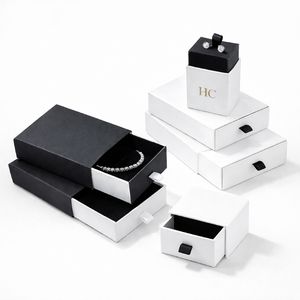 Modern Jewelry Set Box Luxury Drawer Jewelry Gift Packaging Box Velvet Insert Embossing Custom Logo Factory Wholesale Price - Product Image 5