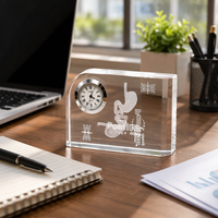 Vente flash - Cadeaux de décoration pour le bureau à domicile, cadeaux de mariage ou de fête, souvenirs, horloge en verre de cristal exquis à coins arrondis