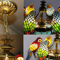 Lustre élégant en forme de perroquet, luminaires suspendus en verre teinté pour la décoration du plafond des halls d'hôtel, lampe suspendue exquise