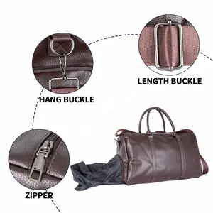Bolsa de viaje de equipaje de mano de cuero grande multifuncional para hombres
