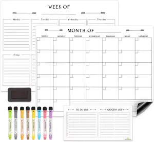 Aangepaste Koelkast Kalender Wekelijkse Planner Set Schoolonderwijs Droog Wisbord Magnetisch Whiteboard