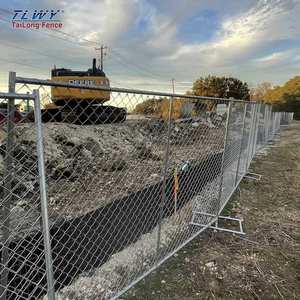 Mỹ 6tf 8ft 10ft kích thước tùy chỉnh xây dựng hàng rào tấm Chuỗi liên kết hàng rào tạm thời mạ kẽm tạm thời hàng rào di động - Product Image 3