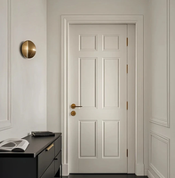 Portes intérieures françaises en bois sur mesure pour maisons, séchées au four, anti-fissuration, avec poignée et serrure.