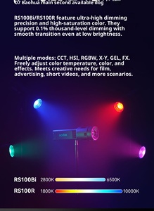 Luz LED <span class=keywords><strong>de</strong></span> Video a Todo Color Godox RS100Bi RS100R <span class=keywords><strong>de</strong></span> 100W, Luz <span class=keywords><strong>de</strong></span> Relleno Portátil para Cámara, para <span class=keywords><strong>Fotografía</strong></span> <span class=keywords><strong>de</strong></span> Estudio, Vlogs <span class=keywords><strong>de</strong></span> YouTube - Product Image 5