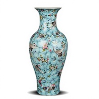 Vas Keramik Retro Nostalgia Jingdezhen Gaya Antik Dekorasi Enamel Buatan Tangan untuk Pajangan Ruang Tamu Rak Bunga