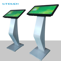 Ordinateurs tout-en-un à écran LCD de 21,5 pouces, vente chaude, support de sol intérieur, écran tactile capacitif multi-touch, kiosque d'affichage numérique avec style K