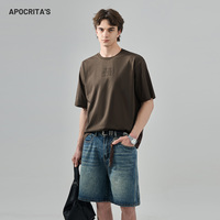 T-shirt décontracté pour homme en coton peigné APO OEM/ODM, tissage lâche, respirant, anti-déformation, mélange de fibres élastiques, à manches courtes avec lettres