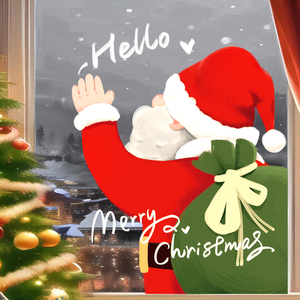 Hoạt động trang trí cửa hàng dán kính tĩnh điện Santa Claus cửa sổ dán kính trang trí khí quyển. - Product Image 4