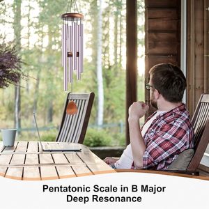 37-inch purple aluminum garden wind chimes, classical music festival gifts, outdoor and indoor decorations - Product Image 6