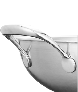 Poêle à frire <span class=keywords><strong>en</strong></span> acier inoxydable 304 de 36 cm/40 cm, acier composite à trois couches, épaissi, multi-usages, sans revêtement - Product Image 3