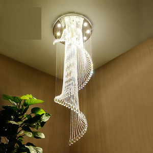 Lámpara de Araña Giratoria <span class=keywords><strong>Asahi</strong></span> de Acero Inoxidable y Cristal, Diseño Moderno para Sala de Estar, Luz Cálida - Product Image 4