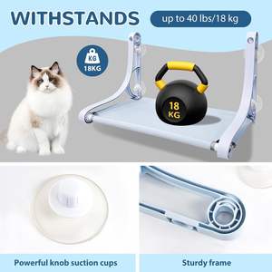 Bequemes Katzen-Hänge bett Wasch bar Tragbar All Seasons Haustier bett Katzen-Hängematten fenster - Product Image 5