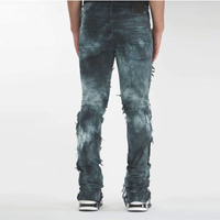 LILUO-jean moulant en Denim, teinture par nœuds, Logo OEM/ODM, broderie, impression, coton, Spandex, échantillon personnalisé