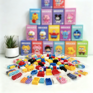 Juego de <span class=keywords><strong>Bloques</strong></span> de Construcción de Animales de Dibujos Animados en 3D, de Micro Partículas, de Plástico ABS, Educativo, de 200 Piezas, Personalizable - Product Image 1