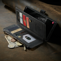 Étui portefeuille de luxe 3-en-1 à chargement sans fil avec protection antichoc pour S23 Ultra S21 S20 Plus FE S8 S9 S10 pour la série