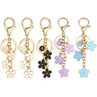 Pour Amazon Bestseller Porte-clés en métal à la mode 26 lettres et fleur avec pendentif porte-monnaie fait main pour étudiants et filles