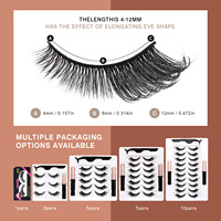 Eyeliner liquide magnétique invisible à effet œil de chat et queue d'aronde, faux cils, pas besoin de colle