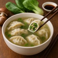 Dumplings (Jiaozi) de Cebollino y Huevo Sanqua, Bocadillo Salado Hecho a Mano con Grano de Trigo Blando en Bolsa, para Cocinar al Vapor/Frituras/Solar, Ideal para Cualquier Momento del Día