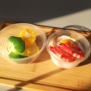 Disposable <b>Round</b> Bowls With Lids Thick Plastic Transparent Large Capacity For Takeout Food Packaging - Product Image 1