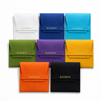 Pochette en microfibre multi-usages avec rabat, pour bijoux, cosmétiques, petits accessoires, essentiels de voyage, cartes, durable