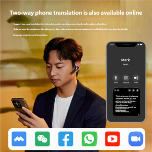 Écouteurs de traduction intelligents IA, interprétation simultanée, traduction audio-vidéo en temps réel pour les appels et les réunions, pour les voyages à l'étranger - Product Image 3