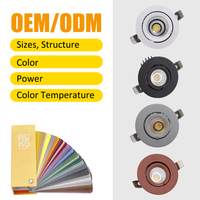 Downlight LED encastrable en aluminium à couleur personnalisable 12W/18W/30W 60° anti-éblouissement, fixation encastrée, design « nez d'éléphant » pour magasin