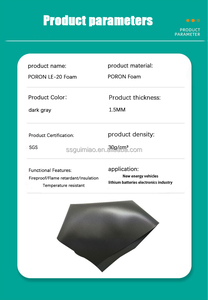 Poron LE-20 1.5Mm Đen Polyurethane Chống Cháy Tấm Bọt Sốc Hấp Thụ Chính Xác Chết Cắt Đệm Các Bộ Phận Cắt Phẳng Bọt - Product Image 5