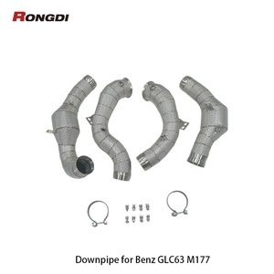 ท่อไอเสียสแตนเลส 304 พร้อมเรโซเนเตอร์สำหรับ Mercedes-Benz GLC63 AMG M177 4.0T ปี 2018-2022 ท่ออัพเกรด - Product Image 1