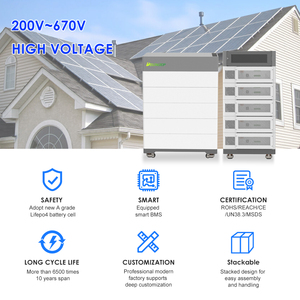 Batterie solaire LFP51200 10kWh 20kWh 30kWh 60kWh 200V 400V 500V, batterie lithium-ion phosphate haute tension empilable pour la maison - Product Image 5