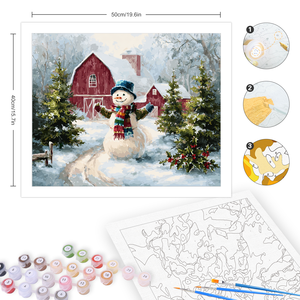 CHENISTORY Peinture par numéros <span class=keywords><strong>de</strong></span> Noël, kits <span class=keywords><strong>de</strong></span> <span class=keywords><strong>dessin</strong></span> <span class=keywords><strong>Bonhomme</strong></span> <span class=keywords><strong>de</strong></span> <span class=keywords><strong>neige</strong></span> par numéros, tableau mural moderne DIY - Product Image 3