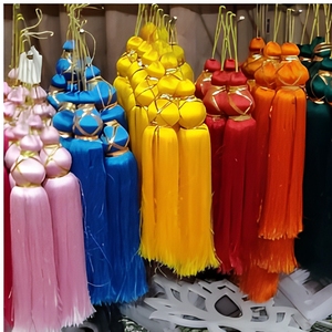 Décorations suspendues en tissu bohème avec pompons pour salon, décoration intérieure, multicolores, forme irrégulière, toutes saisons - Product Image 4