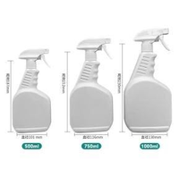 Bouteilles pulvérisatrices en plastique HDPE 500 ml 750 ml 1000 ml Bouteille pulvérisatrice vide avec pulvérisateur à gâchette pour détergent nettoyant