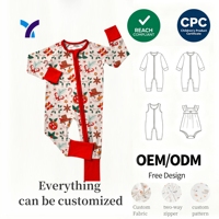 Combinaison pour bébé respirante en viscose de bambou personnalisable CPC/REACH avec double fermeture éclair et capuche chaude pour enfants