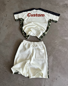 Conjunto de Camuflaje de Verano de Alta Calidad Personalizado, Ropa Urbana de Algodón Grueso, Camiseta y Pantalones Cortos Deportivos con Estampado Digital, 2 Piezas - Product Image 3